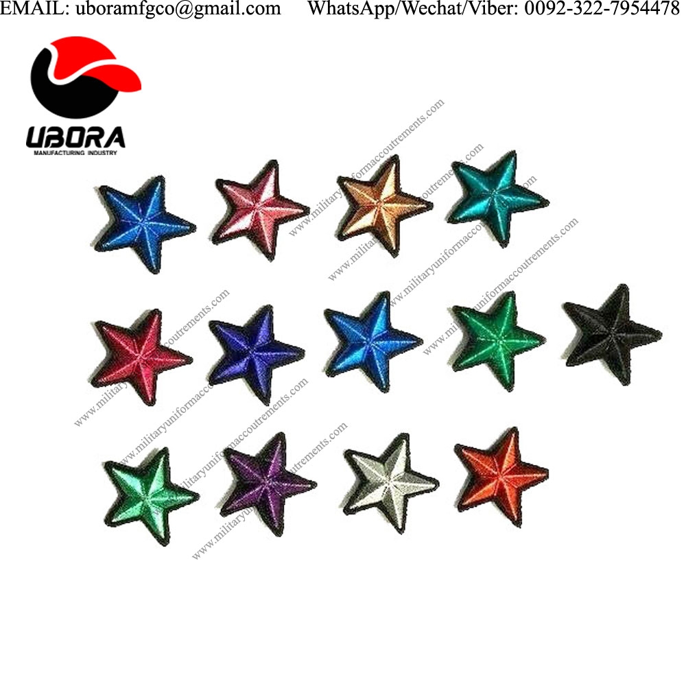 bullion wire HAND EMBROIDERED COLOR WIRE FASHION STARS BROOCHES WITH SAFETY PIN  bullion